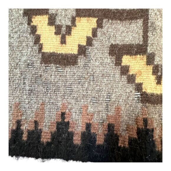 Vintage Navajo Mohair ? Wool ? Klagetoh Trading Post Rug 24x17 Flat Weave Native - Picture 7 of 7